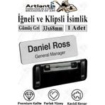 Artlantis Personel Yaka İsimliği 1 Adet İğneli ve Klipsli Yaka Kartı 33x68 mm Personel Büro Ofis Şirket İş Yeri