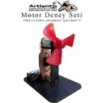 Artlantis Pervane Motor Deney Seti 1 Paket Dc Motor Anahtar Pil Yatağı Pervane Pil Iletken Kablo Okul Deney Seti - Renkli - Standart