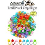 Artlantis Plastik Çengelli Iğne 100 Lü 1 Paket Örgü Ayracı Renkli Oval Çengelli Iğne Klips Ilmek Sabitleyici Belirleyici Ip Tutucu - Çok Renkli - Standart