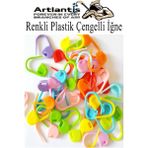 Artlantis Plastik Çengelli Iğne 50 Li 1 Paket Örgü Ayracı Renkli Oval Çengelli Iğne Klips Ilmek Sabitleyici Belirleyici Ip Tutucu - Çok Renkli - Standart