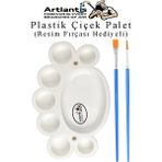 Artlantis Plastik Çiçek Palet 1 Adet Çiçek Boya Paleti 8 Hazneli 17 cm Resim Boyama Paleti Fırça Sanatsal Hobi - Standart - Çok Renkli