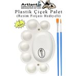 Artlantis Plastik Çiçek Palet 3 Adet Çiçek Boya Paleti 8 Hazneli 17 cm Resim Boyama Paleti Fırça Sanatsal Hobi - Standart - Çok Renkli