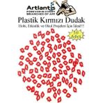Artlantis Plastik Dudak Kırmızı 50 Li 1 Paket Hobi Etkinlik Okul Projeleri Okul Öncesi Anasınıfı Amigurumi Yüz Yapım Dudak - Standart