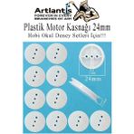 Artlantis Plastik Kasnak 24 mm 10 Lu 1 Paket Tekerlek Yuvarlak Kasnak Oyuncak Çıkrık Makara 2.4 cm Motor Kasnağı Deney Okul Hobi - Beyaz - Standart