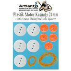 Artlantis Plastik Kasnak 24mm ve 6.5mm 10 lu 1 Paket Tekerlek Yuvarlak Kasnak Oyuncak Çıkrık Makara Motor Kasn