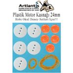 Artlantis Plastik Kasnak 24MM ve 6.5mm 10 Lu 1 Paket Tekerlek Yuvarlak Kasnak Oyuncak Çıkrık Makara Motor Kasnağı Deney Okul Hobi - Beyaz - Standart