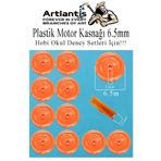 Artlantis Plastik Kasnak 6.5 mm 10 lu 1 Paket Tekerlek Yuvarlak Kasnak Oyuncak Çıkrık Makara 0.65 cm Motor Kas
