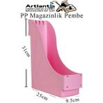 Artlantis Plastik Magazinlik 1 Adet Plastik Kutu Klasörü Magazinlik A4 Dosya ve Masa Düzenleyici Sınıf Ev Ofis Pembe