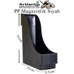 Artlantis Plastik Magazinlik 1 Adet Plastik Kutu Klasörü Magazinlik A4 Dosya ve Masa Düzenleyici Sınıf Ev Ofis Siyah