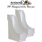 Artlantis Plastik Magazinlik Beyaz 2 Adet Plastik Kutu Klasörü Magazinlik A4 Dosya ve Masa Düzenleyici Sınıf Ev Ofis - Standart