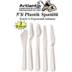 Artlantis Plastik Spatül 5 Li Set Resim ve Heykel Plastik Spatula Esnek Plastik Palet Bıçağı 3 Paket - Standart - Beyaz