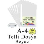 Artlantis Plastik Telli Dosya A4 10 Adet Beyaz Renkli Ekonomik Şeffaf Kapaklı Ofis Kırtasiye