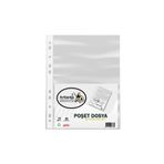 Artlantis Poşet Dosya 25 Li A-4 Şeffaf Föy Dosya 1 Paket Ofis Okul Kenarı Delikli Poşet Dosya 1 Pake