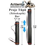 Artlantis Proje Tüpü Siyah Dar 1 Adet Teleskopik Bozuka Proje Tüpü İki Kademeli Teknik Çizim Çantası