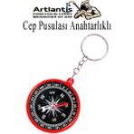 Artlantis Pusula Anahtarlık Renkli 1 Adet Küçük Pusula Okul Deney Gezi Cep Pusulası Manyetik Pusula Plastik Öğrenci - Kırmızı