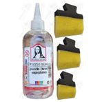 Artlantis Puzzle Yapıştırıcı 250 ml 1 Adet ve Yassı Patpat Sünger Fırça Seti 3 lü Monalisa Yapboz Pazıl Yapıştırıcısı Şeffaf