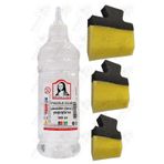 Artlantis Puzzle Yapıştırıcı 500 ml 1 Adet ve Yassı Patpat Sünger Fırça Seti 3 lü Monalisa Yapboz Pazıl Yapıştırıcısı Şeffaf
