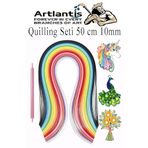 Artlantis Quilling Seti 10 mm İnce 1 Paket Quling Kağıt Katlama Kıvırma Sanatı Telkari Kuiling Karışık Renkli