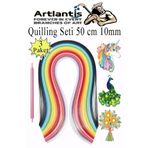 Artlantis Quilling Seti 10 mm Kalın 3 Paket Quling Kağıt Katlama Kıvırma Sanatı Telkari Kuiling Karışık Renkli