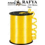 Artlantis Rafya Şerit Kurdela 1 Adet 8mm 200 Metre Rabant Rafya Renkli Hediye Paketleme Ipi Kurdela Balon Bağlama Ponpon Yapma - Sarı
