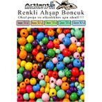 Artlantis Renkli Ahşap Boncuk 250 Li 1 Paket Renkli Ahşap Boyalı Yuvarlak Doğal Boncuklar Saç Takı Tasarım Etkinlik Kreş - Standart - Çok Renkli