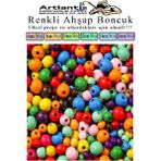 Artlantis Renkli Ahşap Boncuk 300 Lü 1 Paket Renkli Ahşap Boyalı Yuvarlak Doğal Boncuklar Saç Takı Tasarım Etkinlik Kreş - Standart - Çok Renkli