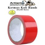 Artlantis Renkli Koli Bantı 100 Metre 1 Adet 45mm x 100 Metre Renkli Koli Bandı Extra Güçlü Formül Akrilik Koli Bandı Kırmızı