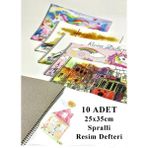 Artlantis Resim Defteri 15 Yaprak 25X35 cm 10 Adet Spiralli Orta Boy Resim Defteri Karton Kapak 110 gr Öğrenci Okul - Beyaz - Standart - 25x35cm