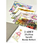 Artlantis Resim Defteri 15 Yaprak 25X35 cm 2 Adet Spiralli Orta Boy Resim Defteri Karton Kapak 110 gr Öğrenci Okul - Beyaz - Standart - 25x35cm