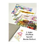 Artlantis Resim Defteri 15 Yaprak 35x50 cm 1 Adet Spiralli Orta Boy Telli Resim Defteri Karton Kapak 110 gr Öğ