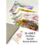 Artlantis Resim Defteri 15 Yaprak 35X50 cm 10 Adet Spiralli Büyük Boy Resim Defteri Karton Kapak 110 gr Öğrenci Okul - Beyaz - Standart - 35x50cm