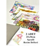 Artlantis Resim Defteri 15 Yaprak 35X50 cm 2 Adet Spiralli Büyük Boy Resim Defteri Karton Kapak 110 gr Öğrenci Okul - Beyaz - Standart - 25x35cm