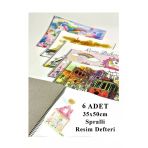 Artlantis Resim Defteri 15 Yaprak 35x50 cm 6 Adet Spiralli Büyük Boy Resim Defteri Karton Kapak 110 gr Öğrenci