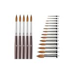 Artlantis Resim Fırçası 7 Numara 5 Li 1 Paket Samur Yuvarlak Uçlu Fırça Seti Guaj Sulu Akrilik Yağlı Boya Fırçaları