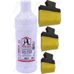 Artlantis Resim Verniği 500 ml Su Bazlı 1 Adet ve Yassı Patpat Sünger Fırça Seti 3 Lü 1 Paket Resim Parlatıcı Vernik Hobi Sanat - Standart - Şeffaf