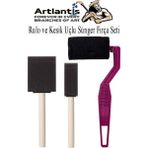 Artlantis Rulo ve Kesik Uçlu Sünger Fırça Seti 1 Paket Akrilik Boya Yağlı Boya Guaj Boya Sulu Boya Sanatsal - Standart - Siyah