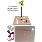 Artlantis Rüzgar Enerjisi Yapım Seti 1 Paket Dinamo Motoru Plastik Pervane Mantar LED Lamba Bilim Deney Seti - Renkli - Standart