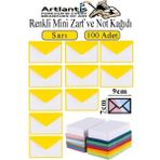 Artlantis Sarı Mini Zarf 7x9 cm Not Kağıtlı 100 Adet Küçük Sarı Zarf Mektup Oyun Zarfı Doğum Günü Dilekleri Zarfı Canlı Renk - 7x9cm - Standart