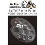 Artlantis Şeffaf Büyük Resim Paleti Plastik 1 Adet Godeli Ressam Paleti Boyama Paleti Akrilik Boya Guaj Boya Suluboya - Standart