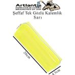 Artlantis Şeffaf Kalemlik 1 Adet Tek Gözlü Transparan Kalem Kutusu Fosforlu Renkli Silikon Tek Bölmeli Makyaj Kozmetik Çantası - Sarı