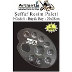 Artlantis Şeffaf Resim Paleti Plastik 6 Adet Godeli Ressam Paleti Boyama Paleti Akrilik Boya Guaj Boya Suluboya - Standart