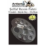 Artlantis Şeffaf Resim Paleti Plastik 6 Adet Godeli Ressam Paleti Boyama Paleti Akrilik Boya Guaj Boya Suluboya