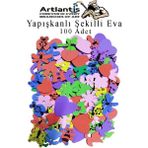 Artlantis Şekilli Eva Yapışkanlı 100 Lü 1 Paket Kendinden Yapışkanlı Eva Sticker Okul Öncesi Kreş Ana Okulu Süsleme - Çok Renkli - Standart