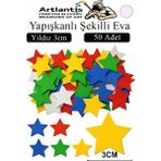 Artlantis Şekilli Eva Yapışkanlı 50 Li 1 Paket Kendinden Yapışkanlı Eva Sticker Okul Öncesi Kreş Ana Sınıfı Etkinlik Proje - Açık Pembe