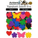 Artlantis Şekilli Eva Yapışkanlı 50 Li 1 Paket Kendinden Yapışkanlı Eva Sticker Okul Öncesi Kreş Ana Sınıfı Etkinlik Proje - Altın - Sarı