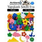 Artlantis Şekilli Eva Yapışkanlı 50 Li 1 Paket Kendinden Yapışkanlı Eva Sticker Okul Öncesi Kreş Ana Sınıfı Etkinlik Proje - Mavi