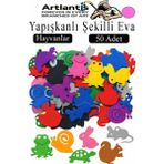 Artlantis Şekilli Eva Yapışkanlı 50 Li 1 Paket Kendinden Yapışkanlı Eva Sticker Okul Öncesi Kreş Ana Sınıfı Etkinlik Proje - Pembe