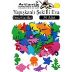 Artlantis Şekilli Eva Yapışkanlı 50 Li 1 Paket Kendinden Yapışkanlı Eva Sticker Okul Öncesi Kreş Ana Sınıfı Etkinlik Proje - Sarı