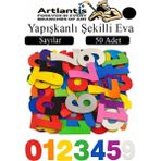 Artlantis Şekilli Eva Yapışkanlı 50 Li 1 Paket Kendinden Yapışkanlı Eva Sticker Okul Öncesi Kreş Ana Sınıfı Etkinlik Proje - Siyah