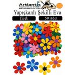 Artlantis Şekilli Eva Yapışkanlı 50 Li 1 Paket Kendinden Yapışkanlı Eva Sticker Okul Öncesi Kreş Ana Sınıfı Etkinlik Proje - Turuncu
